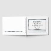 Livre D'or ARGENT | Blanc Moderne Simple Mariage élégant (Complet)