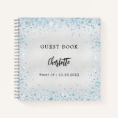 Livre d'or argent bleu étincelant (Devant)