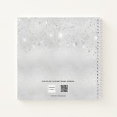 Livre d'or argent parties scintillant métal monogr (Dos)