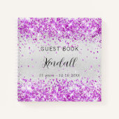 Livre d'or argent violet parties scintillant rose (Devant)