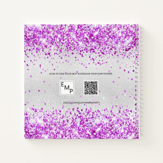 Livre d'or argent violet parties scintillant rose (Dos)