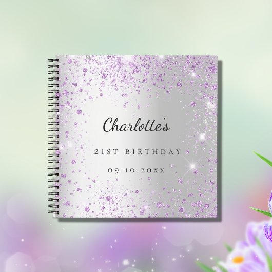 Livre d'or argent violet parties scintillant viole