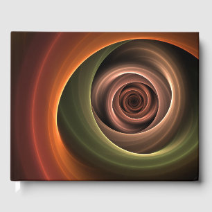 Livre D'or Art fractal moderne couleurs chaudes abstrait en s