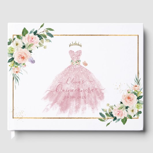 Livre D'or ArtsApp H2 Ombre Blush Pink Sparkling Quinceanera (Recto)