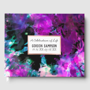 Livre D'or Artsy Black Purple Teinture Teinture Célébration d