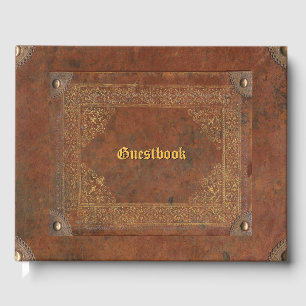 Livre D'or Aspect en cuir antique