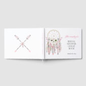 Livre D'or Attrape-rêves Boho Rose Fleurs Gris Flèches (Complet)