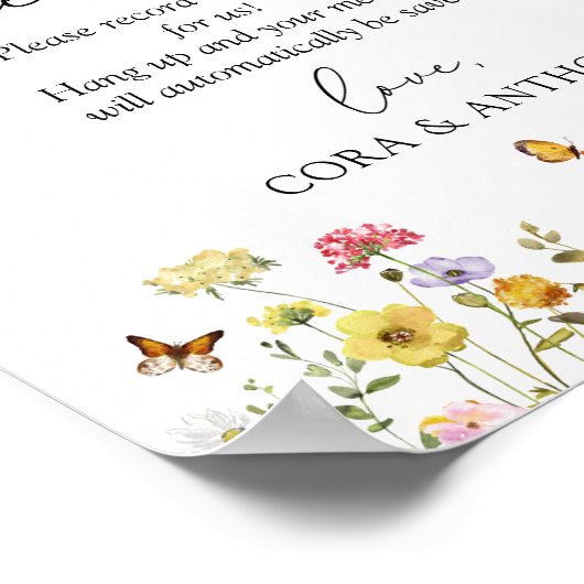 Livre d'or audio mariage Bohème Fleur sauvage (Coin)