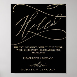 Livre d'or audio noir Calligraphie Or Romantique