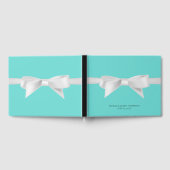 Livre D'or Audrey Turquoise Blanc Bow Moderne Glam Mariage (Complet)
