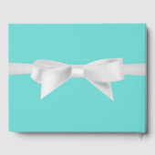 Livre D'or Audrey Turquoise Blanc Bow Moderne Glam Mariage (Verso)