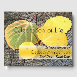 Livre D'or Automne Aspen Feuilles Célébration de la vie Memor