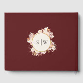 Livre D'or Automne Floral Bourgogne Mariage de crème (Verso)