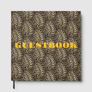 Livre d'or avec motif de feuilles d'or