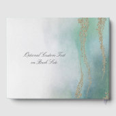 Livre D'or Awash Elegant Aquarelle dans Ocean Mariage Monogra (Verso)