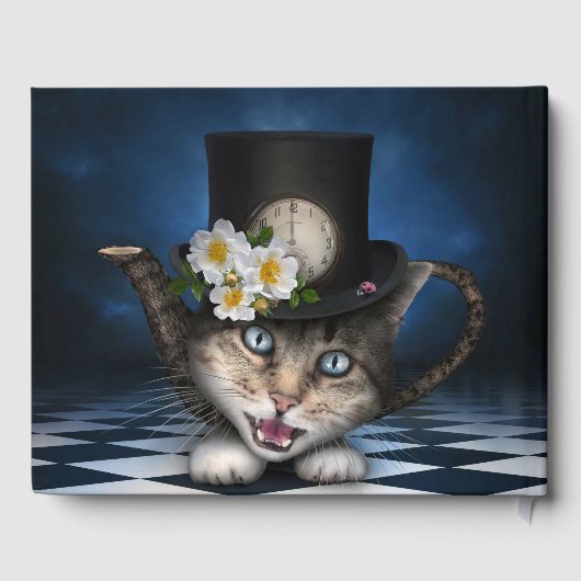 Livre D'or Awesome Mad Hatter Teapot Chat Conception Whimsica (Verso)