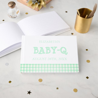 Livre D'or Baby-Q Mint Green Gingham Baby Shower