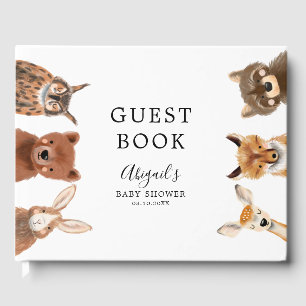 Livre D'or Baby shower animal rustique des bois