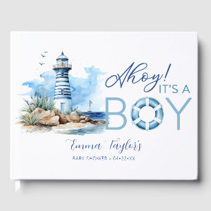 Livre D'or Baby shower aquatique Nautical Boy