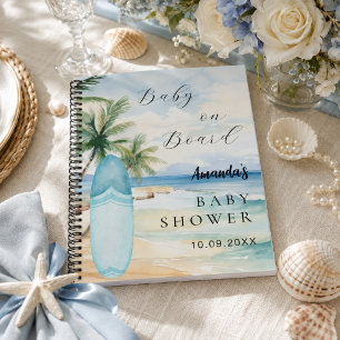 Livre d'or baby shower bébé à bord du surf