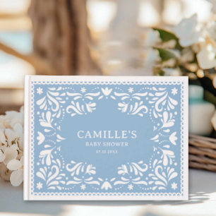 Livre D'or Baby Shower Bebe Cielito Lindo Bleu Papier Découpé