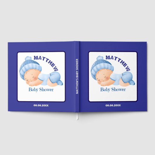 Livre D'or Baby Shower Bleu, Baby Shower Garçon (Complet)