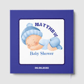 Livre D'or Baby Shower Bleu, Baby Shower Garçon (Verso)