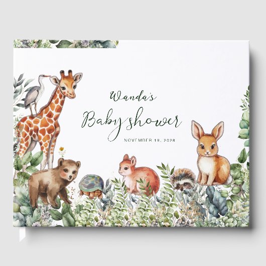 Livre D'or Baby shower Boho Woodland simple (Recto)