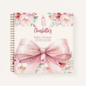 Livre d'or Baby shower boucles d'arc rose (Devant)