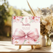 Livre d'or Baby shower boucles d'arc rose