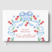 Livre D'or Baby shower cerisier bleu boue (Recto)