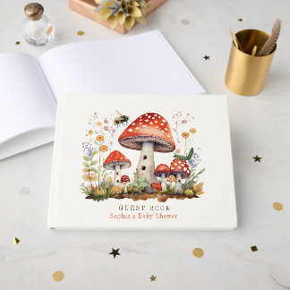 Livre D'or Baby Shower Champignon Floral Abeille Ver