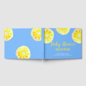 Livre D'or Baby shower d'aquarelle Citron bleu (Complet)