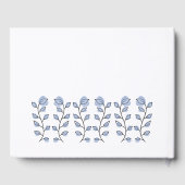 Livre D'or Baby shower d'aquarelle florale (bleu) (Verso)