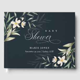 Livre D'or Baby shower de Bunch Floral Rustique Blanc