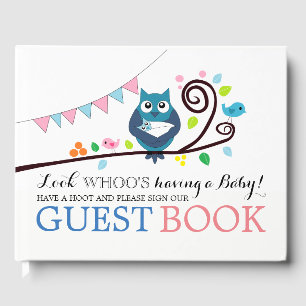 Livre D'or Baby shower de Chouette lunaire