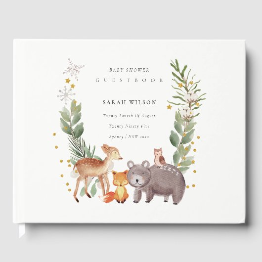 Livre D'or Baby shower de courge feuillu mou en bois (Recto)