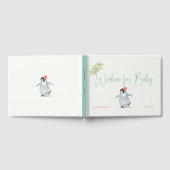 Livre D'or Baby shower de fille rose Pingouin Tropical (Complet)