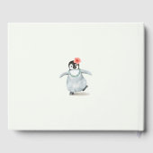 Livre D'or Baby shower de fille rose Pingouin Tropical (Verso)