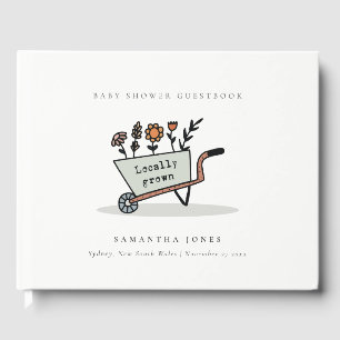 Livre D'or Baby shower de panier floral gris cultivé localeme