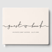 Livre D'or Baby shower de script blanc mignon (Recto)