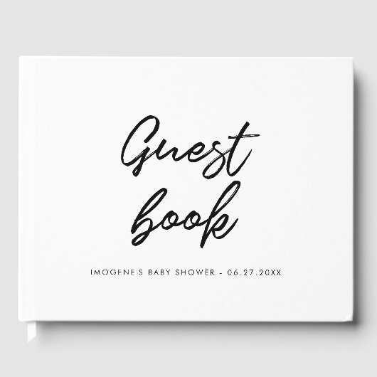 Livre D'or Baby shower de typographie moderne (Recto)
