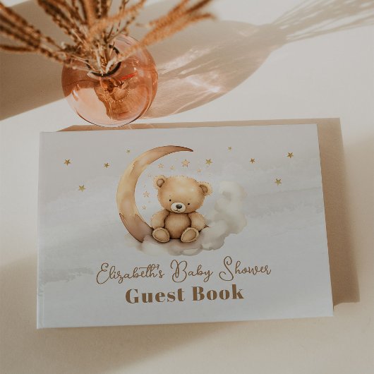 Livre D'or Baby shower d'ours en peluche Brown neutre pour le