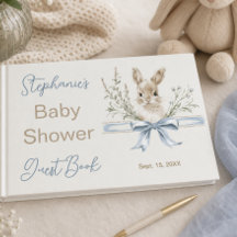 Baby Shower Élégant Lapin Aquarelle