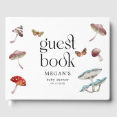 Livre D'or Baby shower enchanté de champignons rustiques (Recto)