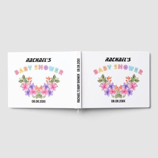 Livre D'or Baby Shower Fille Fleur Rose Clair (Complet)