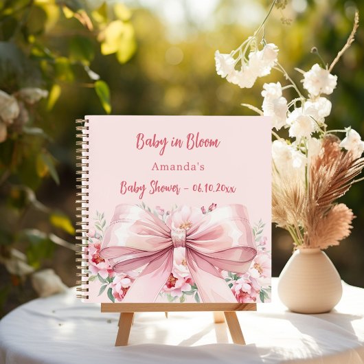 Livre d'or Baby shower fleuron arc photo