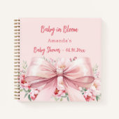 Livre d'or Baby shower fleuron arc photo (Devant)