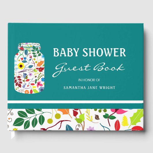 Livre D'or Baby shower Floral Mason Jar (Recto)