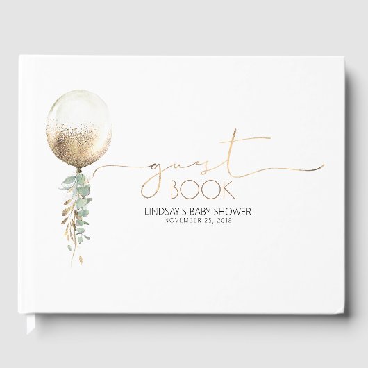 Livre D'or Baby shower Gold Balloon Garland (Recto)